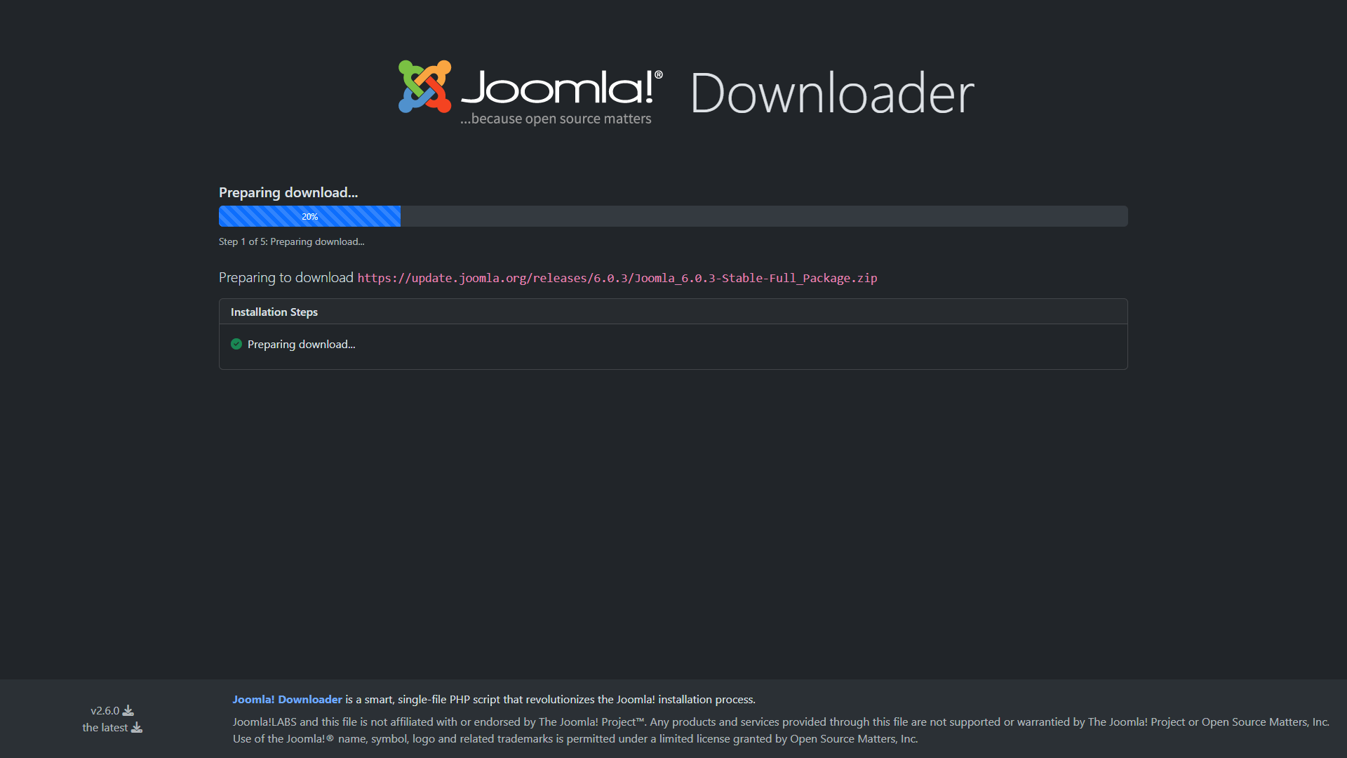 Passaggio 4 - Preparazione del download