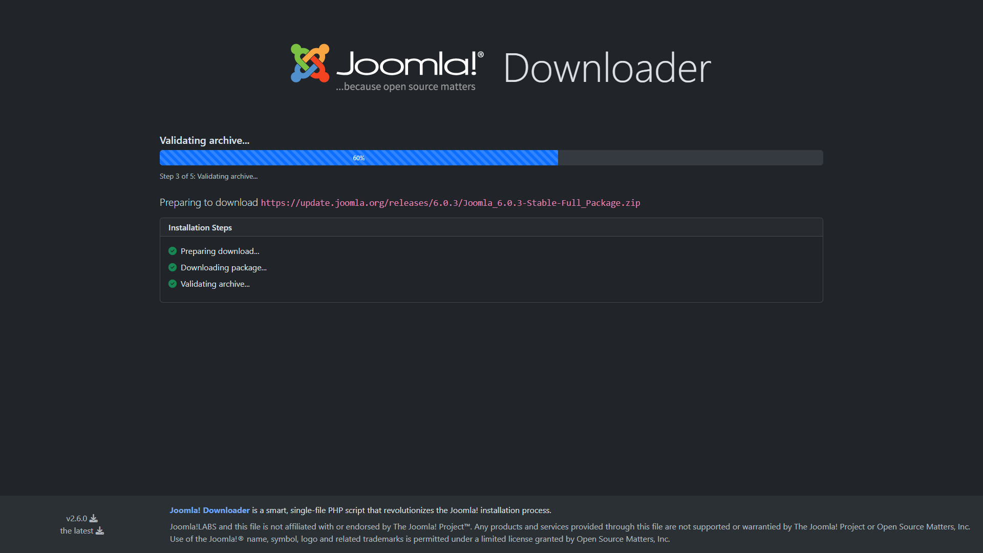 Passaggio 6 - Validazione archivio