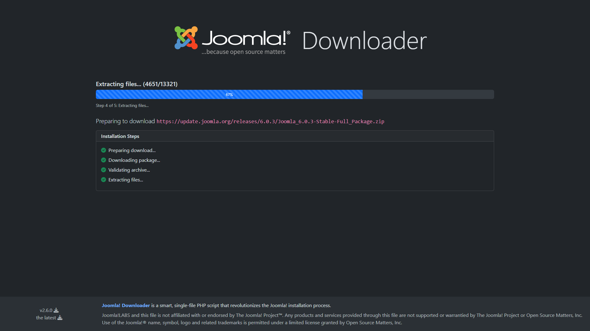 Passaggio 7 - Estrazione dei file