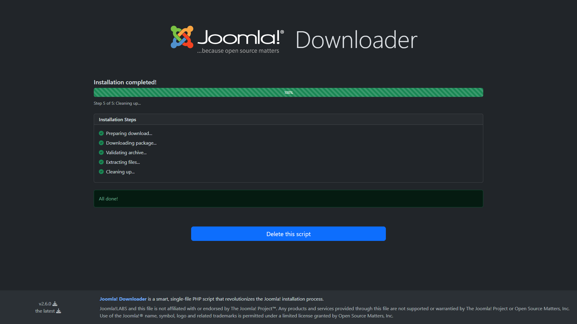 Pronto per installare